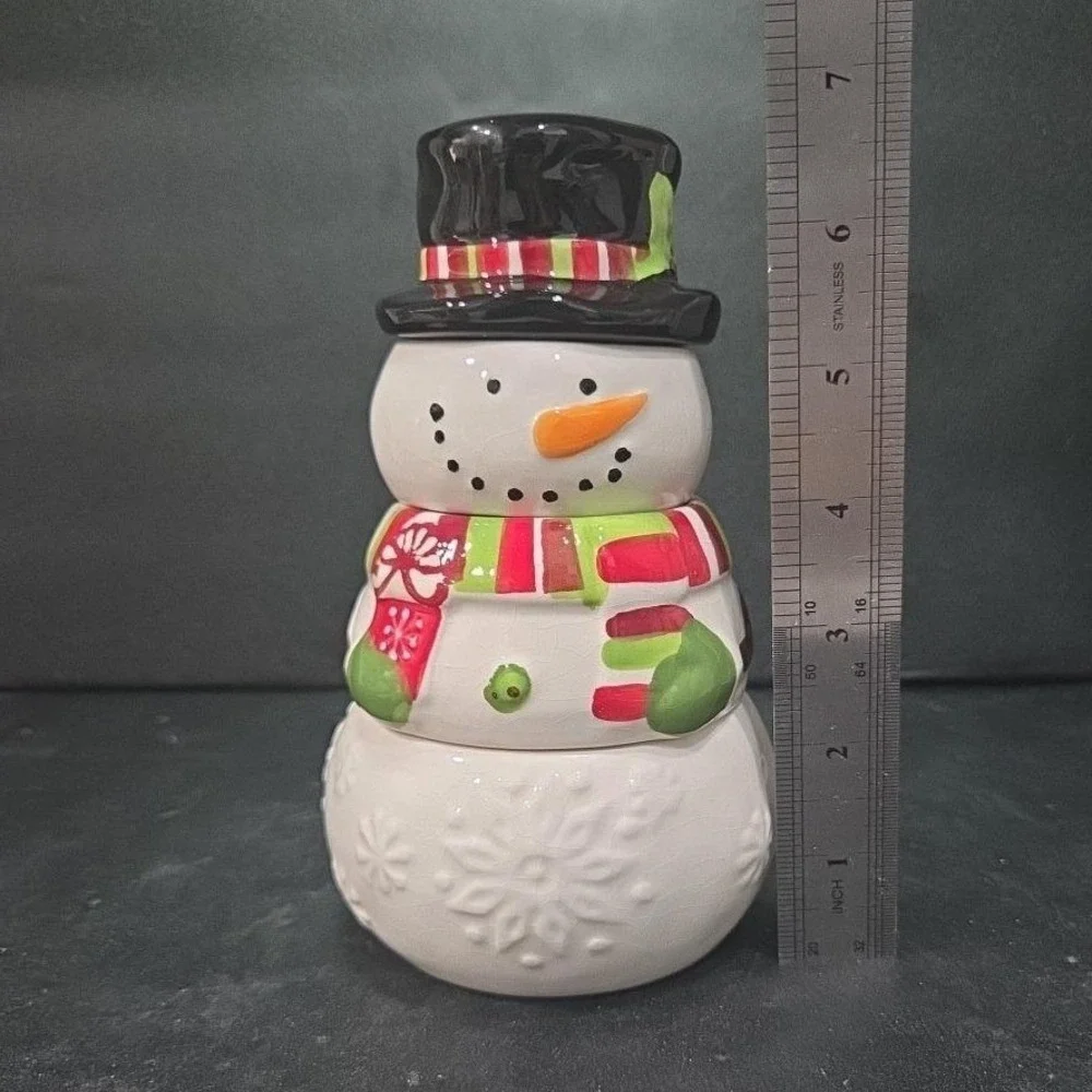 Pier 1 Stacking Snowman Measuring Cups, Four Piece Set, Vintage Christmas Decor